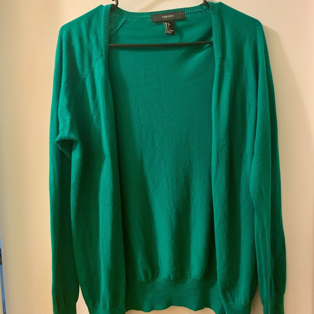 Forever 21 Green Cardigan